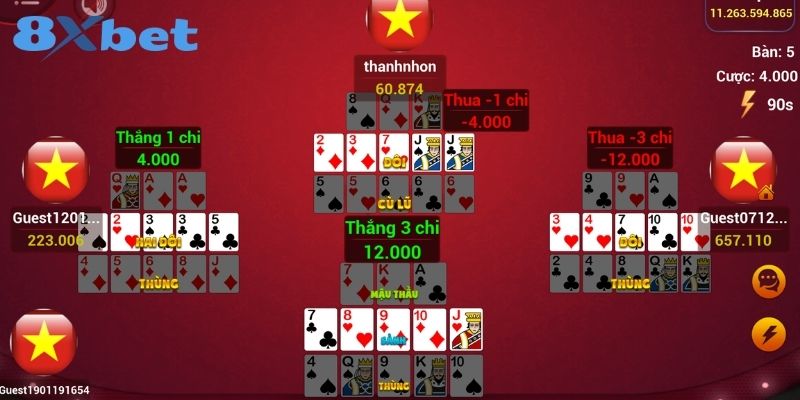 Trải nghiệm Mậu Binh 8XBET tranh tài bài tây trí tuệ